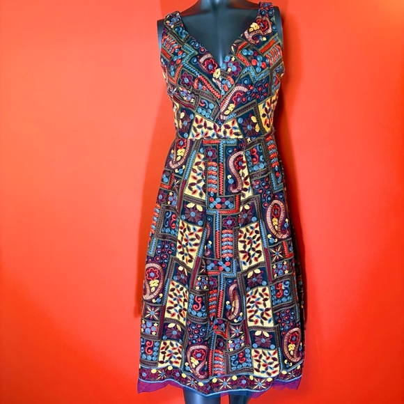 Eva Franco Dresses & Skirts - Eva Franco Anthropologie Charlotte Embroidered Fit & Flare Dress